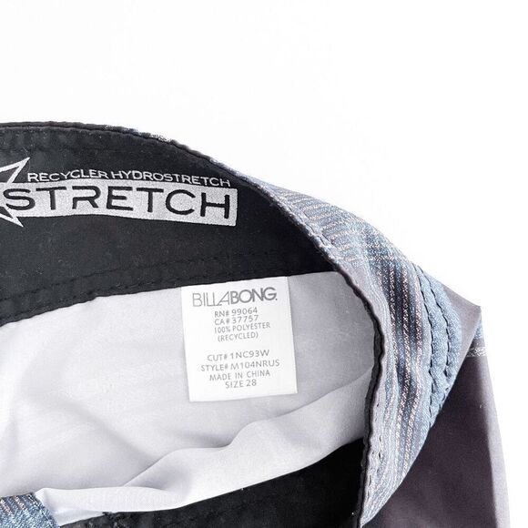 Billabong Mens Plaid Cargo Recycler Hydrostretch Platinum Board Shorts Size 28 - Picture 3 of 7